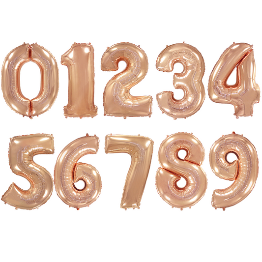 Foil Balloon Numbers Rose Gold 70 cm (32) - Air or Helium