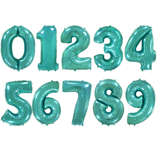 Turquoise Number Foil Balloon 70 cm (32