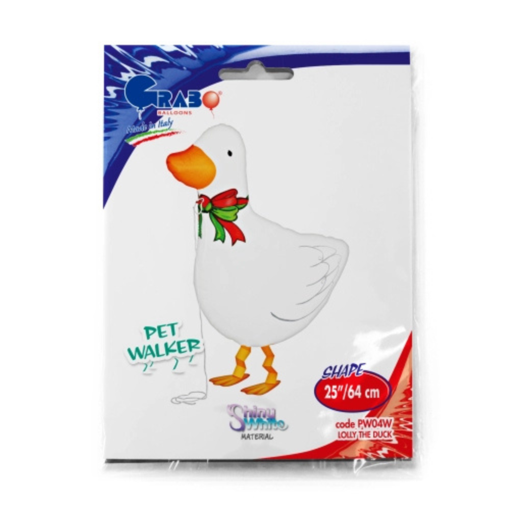 Globo Metálico Pato Blanco 64cm - Apto para Helio