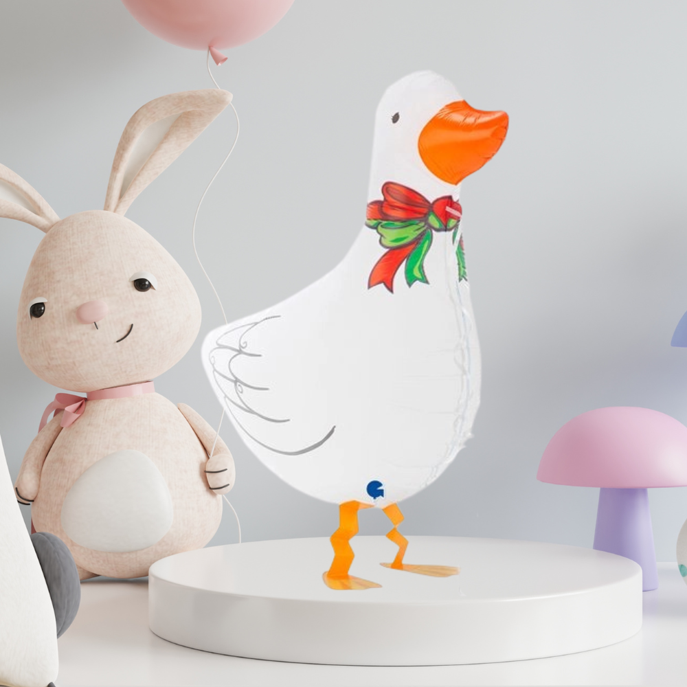 Globo Metálico Pato Blanco 64cm - Apto para Helio