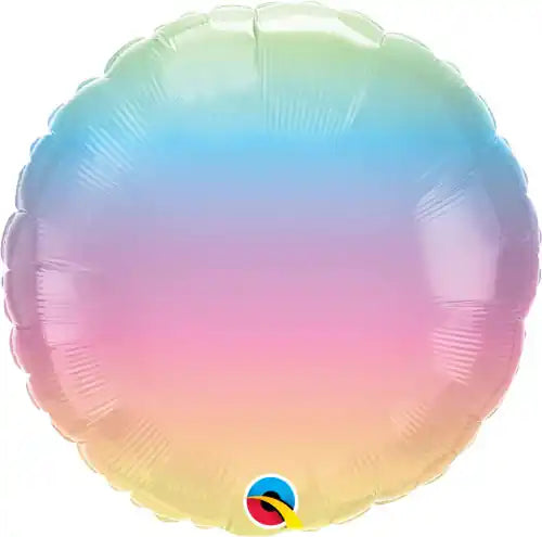 Globo Foil Redondo Pastel Ombre 46 cm – Aire o Helio - Narosa Sweet Party Barcelona