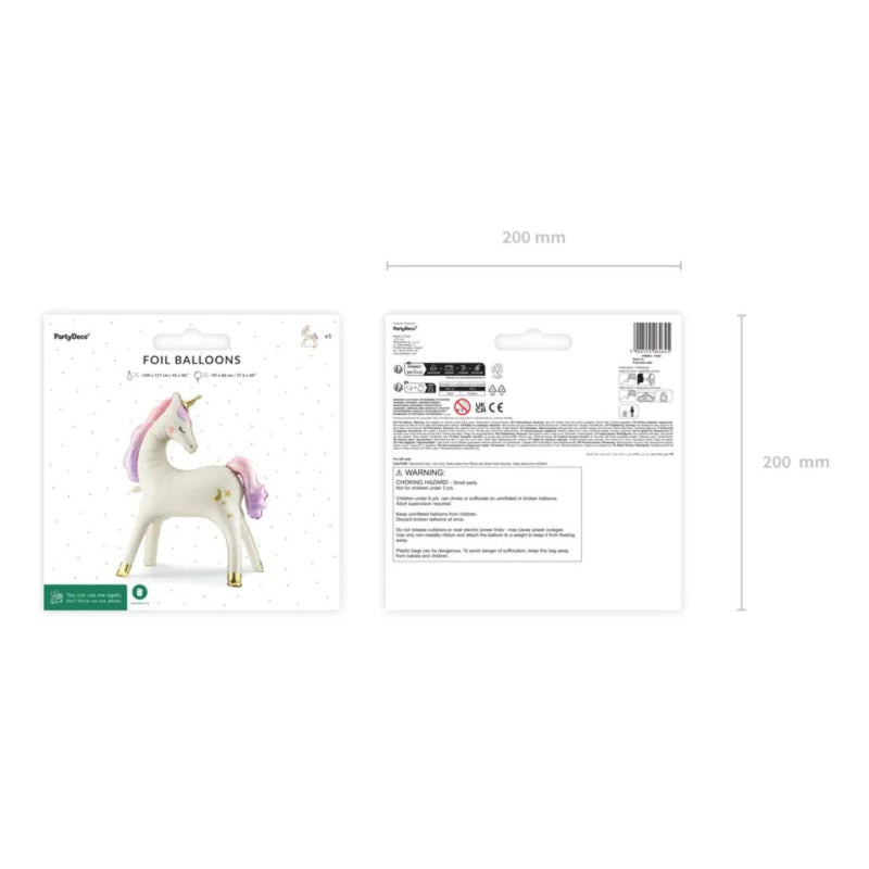 Empaque de globo apto para aire de forma de unicornio