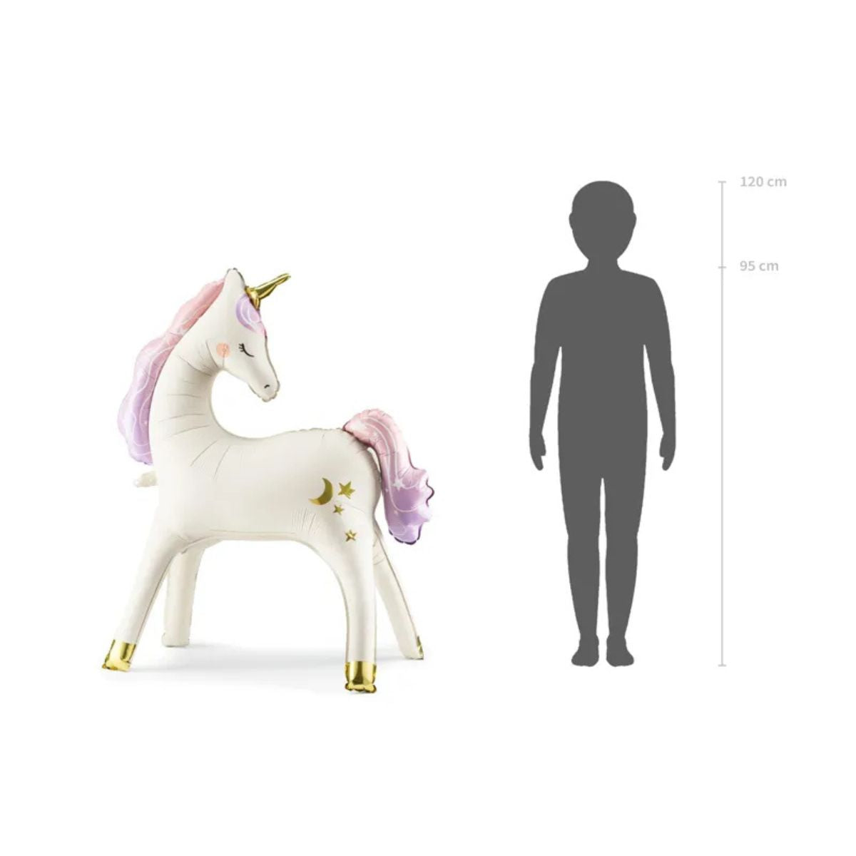 Decoración infantil con globo de pie unicornio