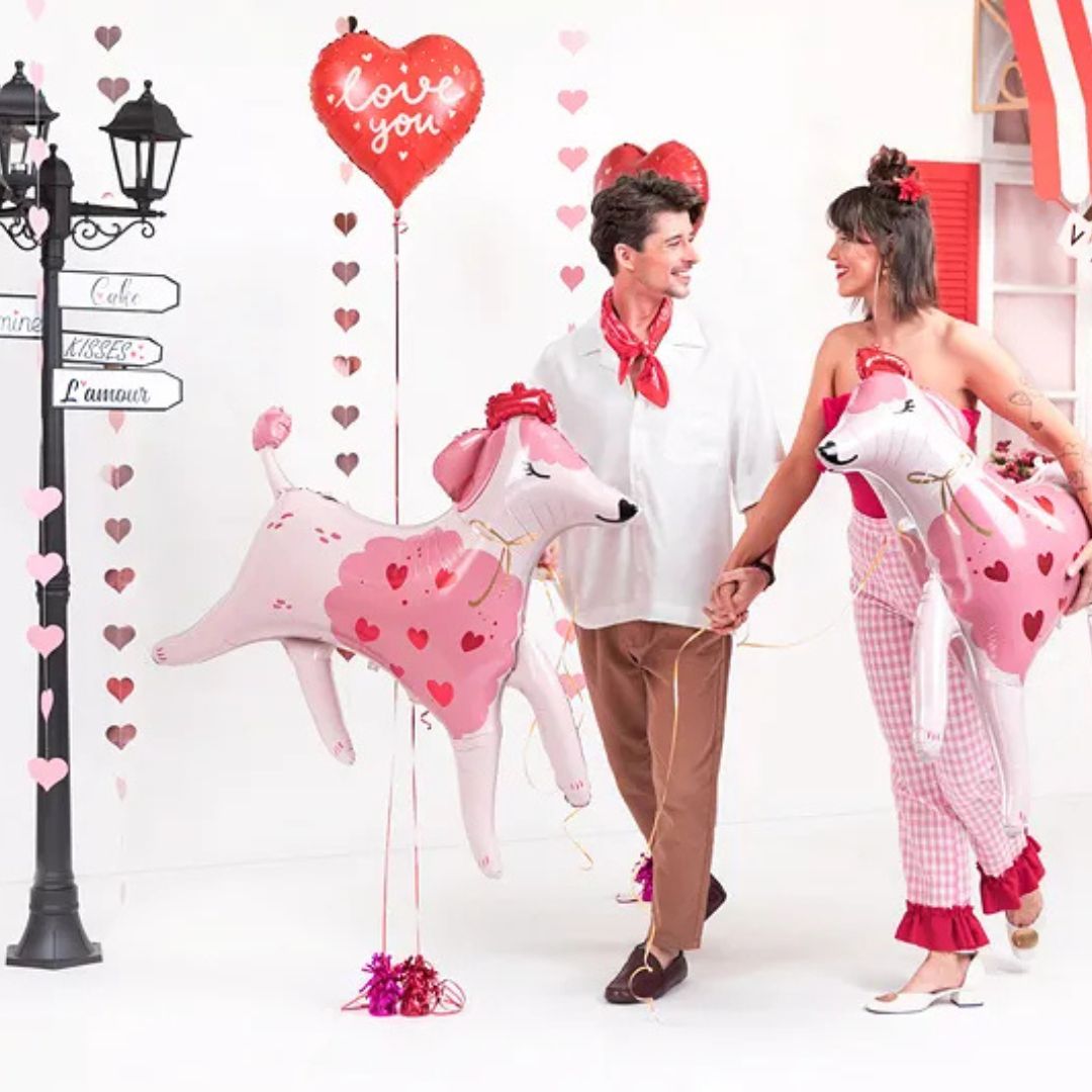 Globo Metálico Corazón I Love You 35 cm - Colores Mixtos, Aire o Helio