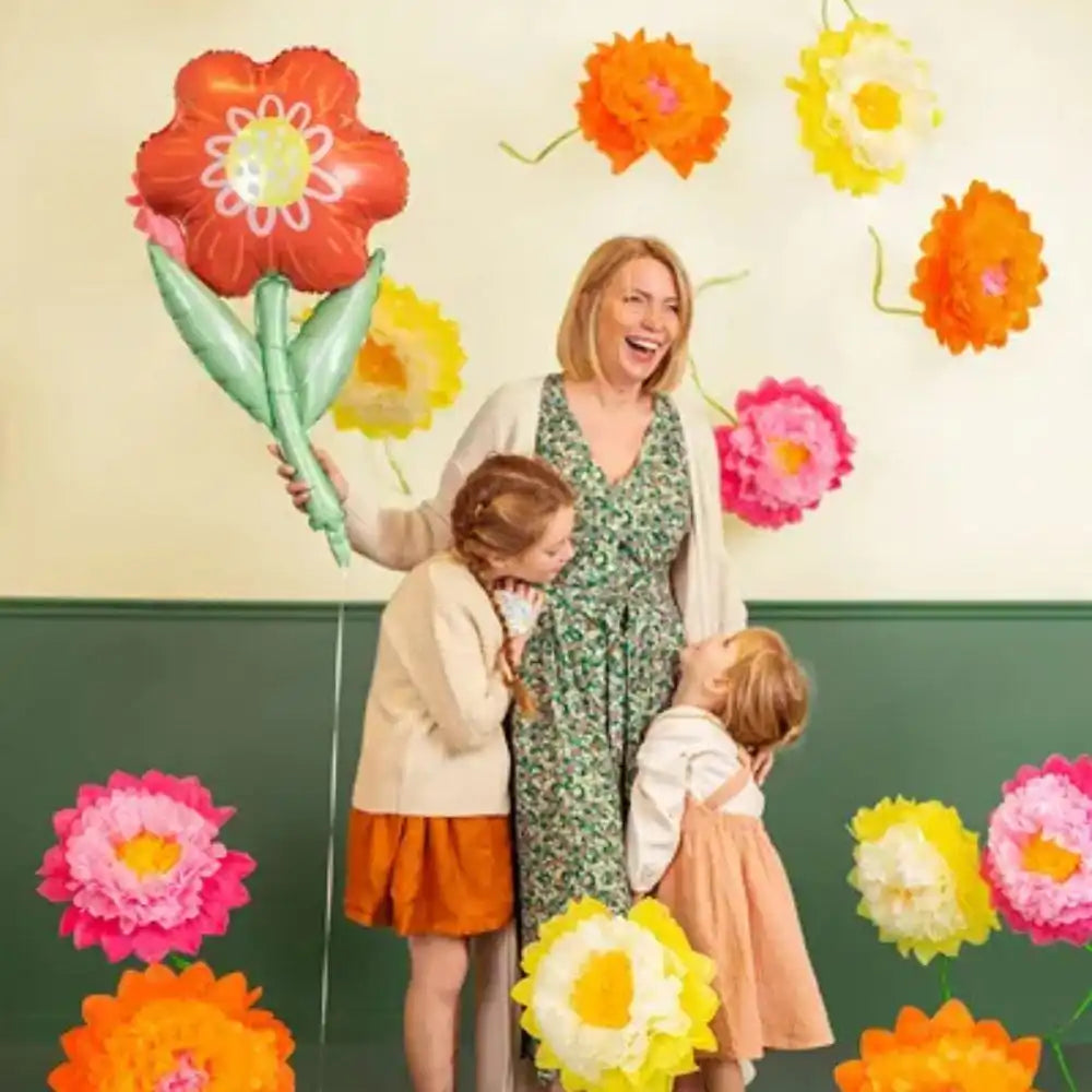 Globo Metálico Flor 53x96 cm - Apto para Helio o Aire