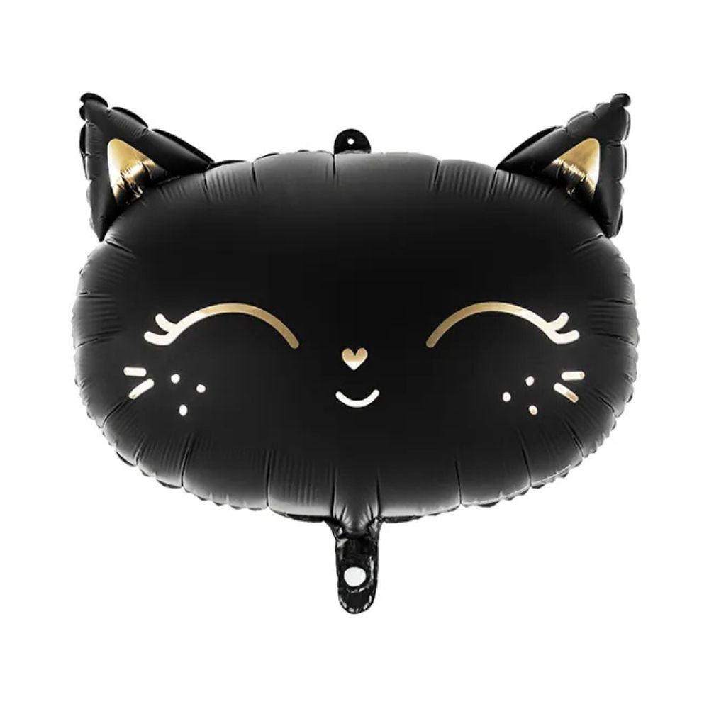 Black Cat Metallic Balloon 48x36 cm with Matte Finish - Suitable for Air and Helium
