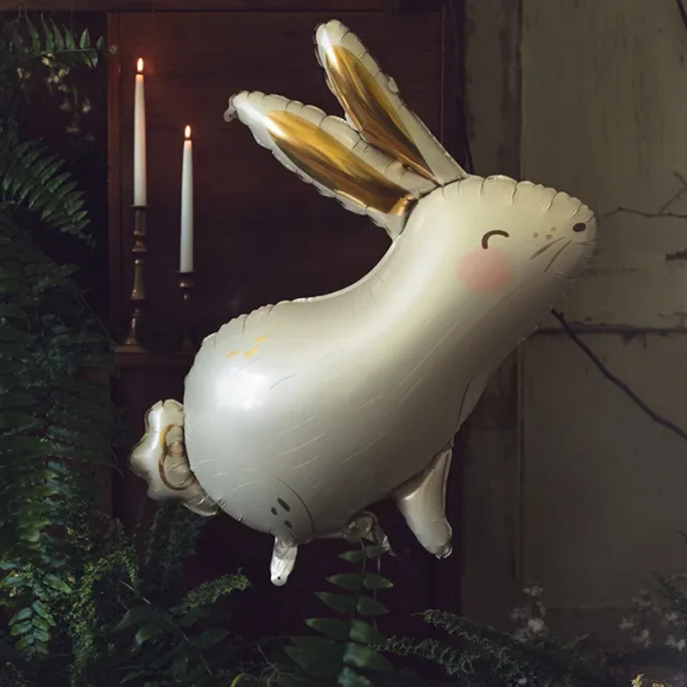 Globo Metálico Liebre 67x88 cm - Apto para Aire y Helio