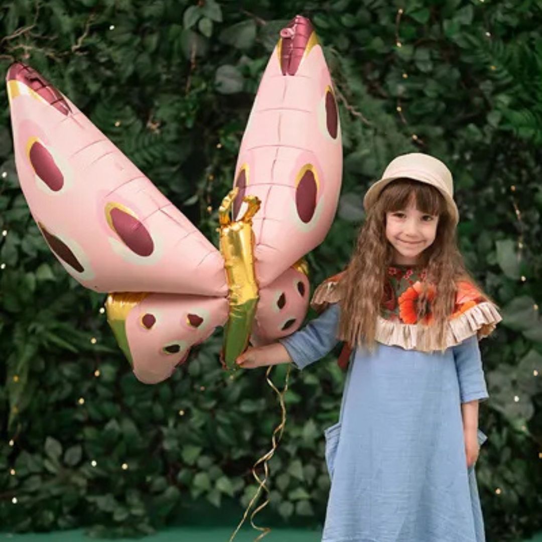 Globo Metálico Mariposa 110x67 cm - Colores Mixtos, Aire o Helio