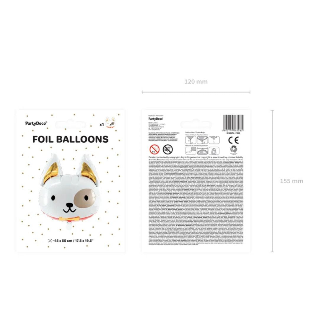 Globo de Aluminio Perro 45x50 cm – Aire o Helio