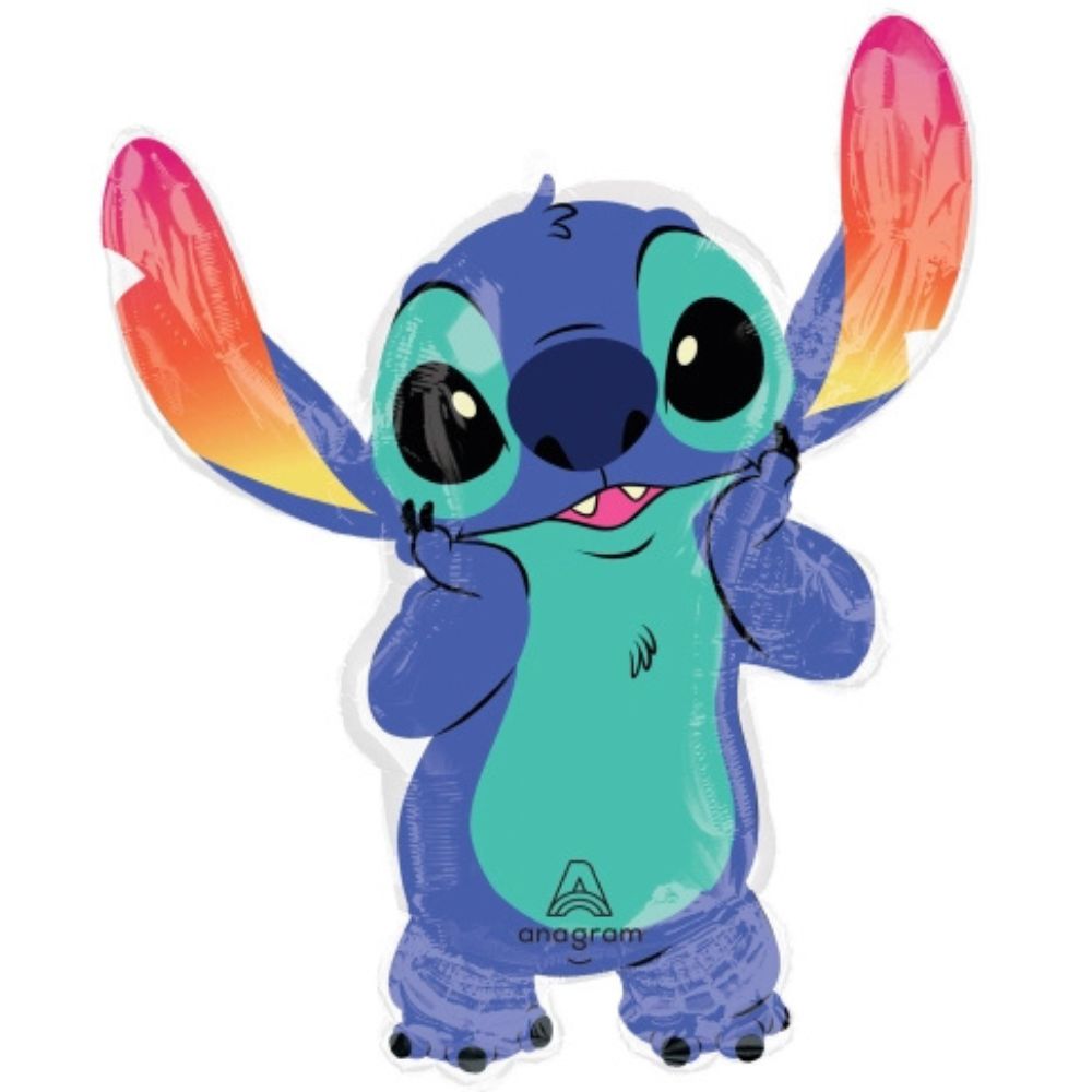 Globo Supershape Metálico Stitch - Apto para Aire y Helio