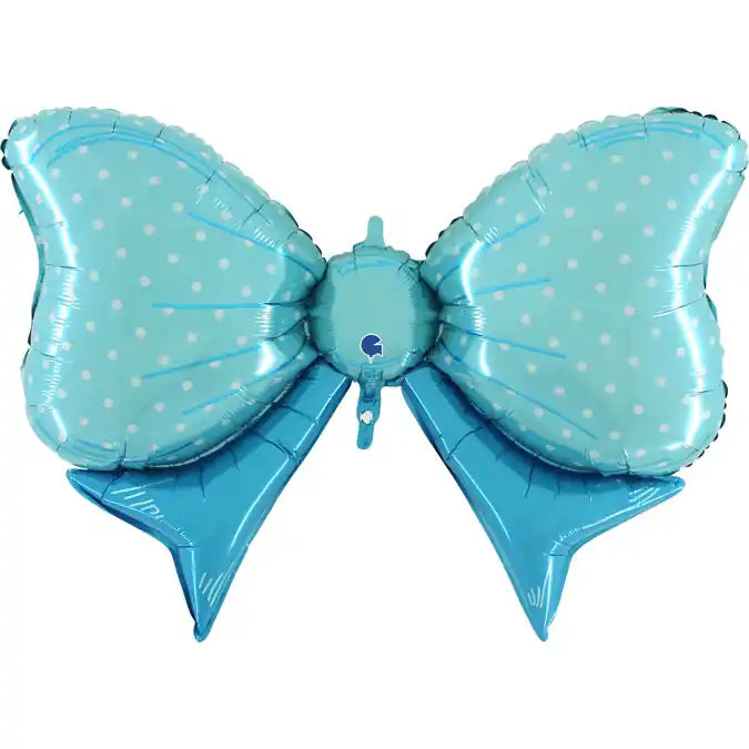 Globo Aluminio Lazo Celeste 109 cm | Apto Aire y Helio - Narosa Sweet Party Barcelona
