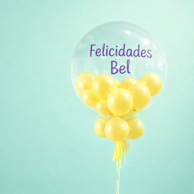Globo Bubble transparente de 20 pulgadas inflado con helio