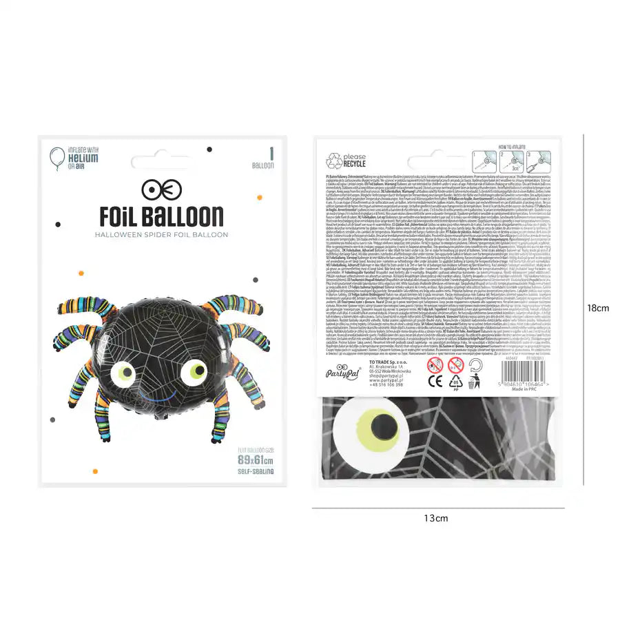 Globo Foil Araña Divertida Halloween – 89×61 cm - Narosa Sweet Party Barcelona
