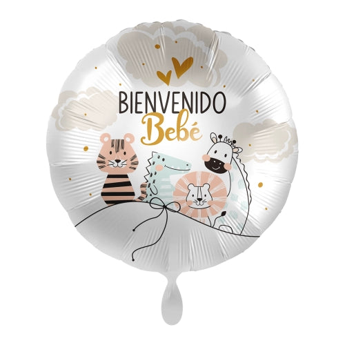 Globo “Bienvenido Bebé” Jungle 45 cm para niña.