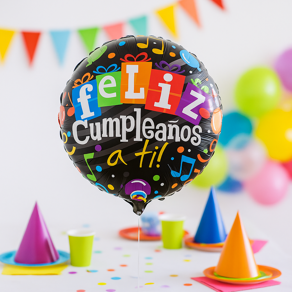 Globo de cumpleaños en español apto aire o helio.