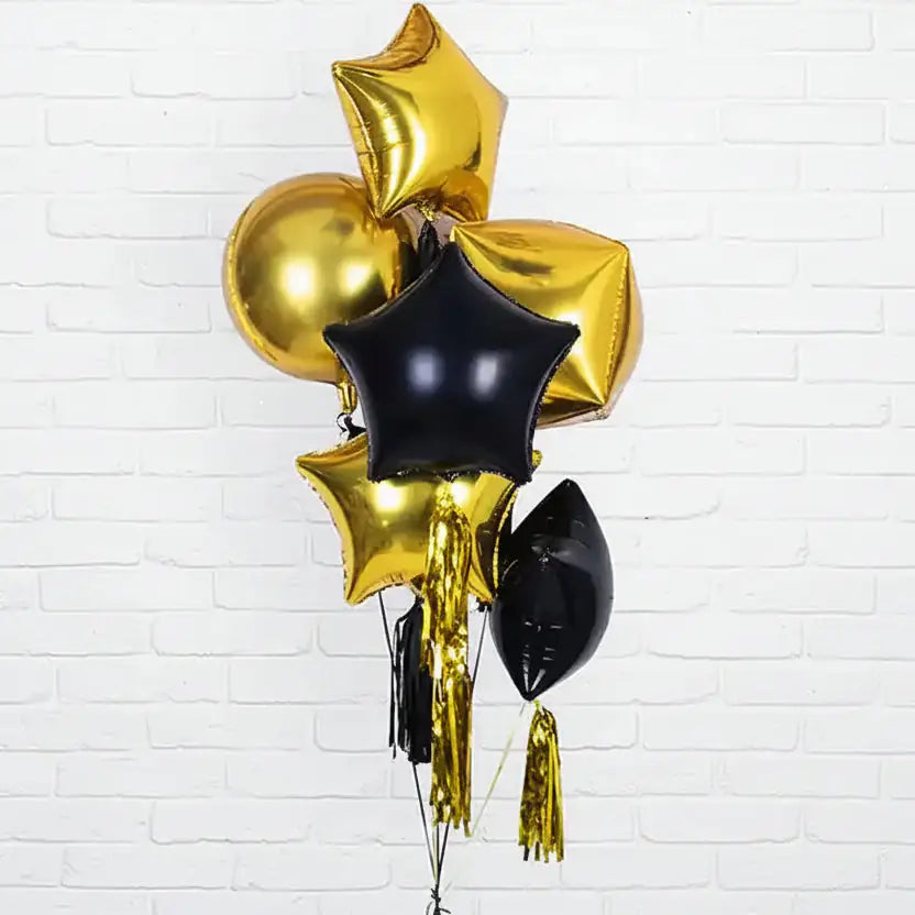 Globo Metálico Redondo Dorado 50x40 cm | Apto Aire y Helio - Narosa Sweet Party Barcelona