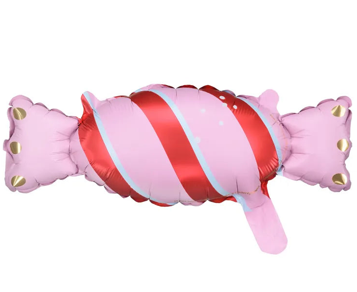 Pack de 5 globos de aluminio en forma de caramelo con una mezcla de colores.