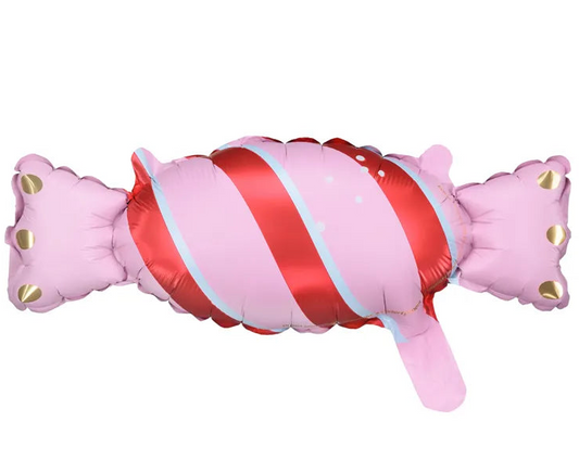 Pack de 5 globos de aluminio en forma de caramelo con una mezcla de colores.