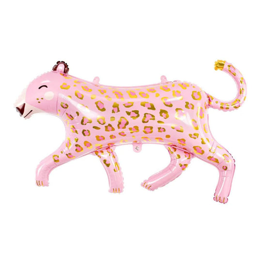 Pink Leopard Foil Balloon 103x60 cm – Gold and Shiny