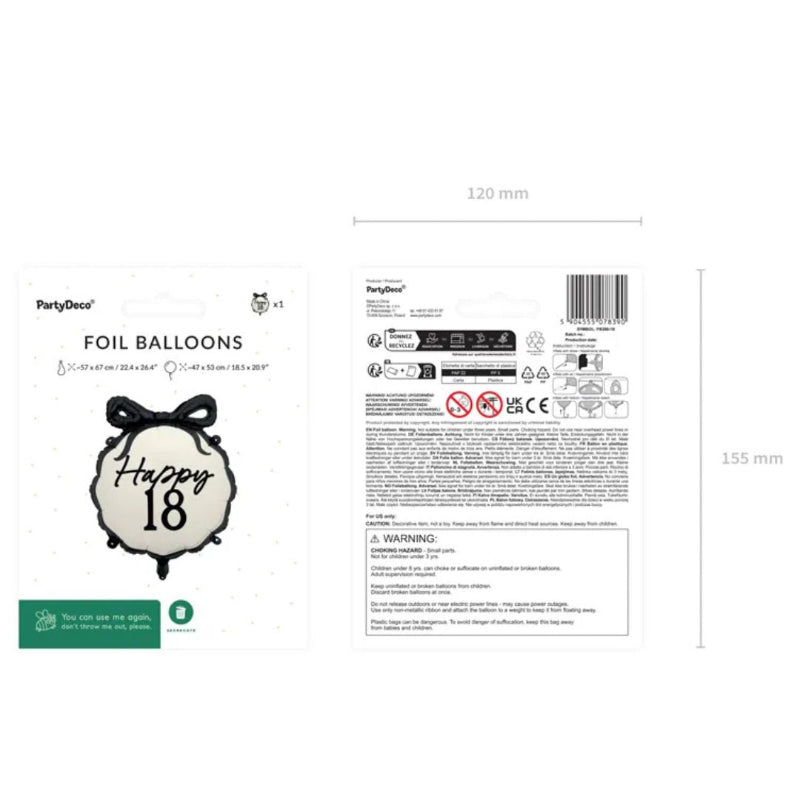 Aluminum Balloon "Pill Happy" Numbers 47x53 cm – Air or Helium