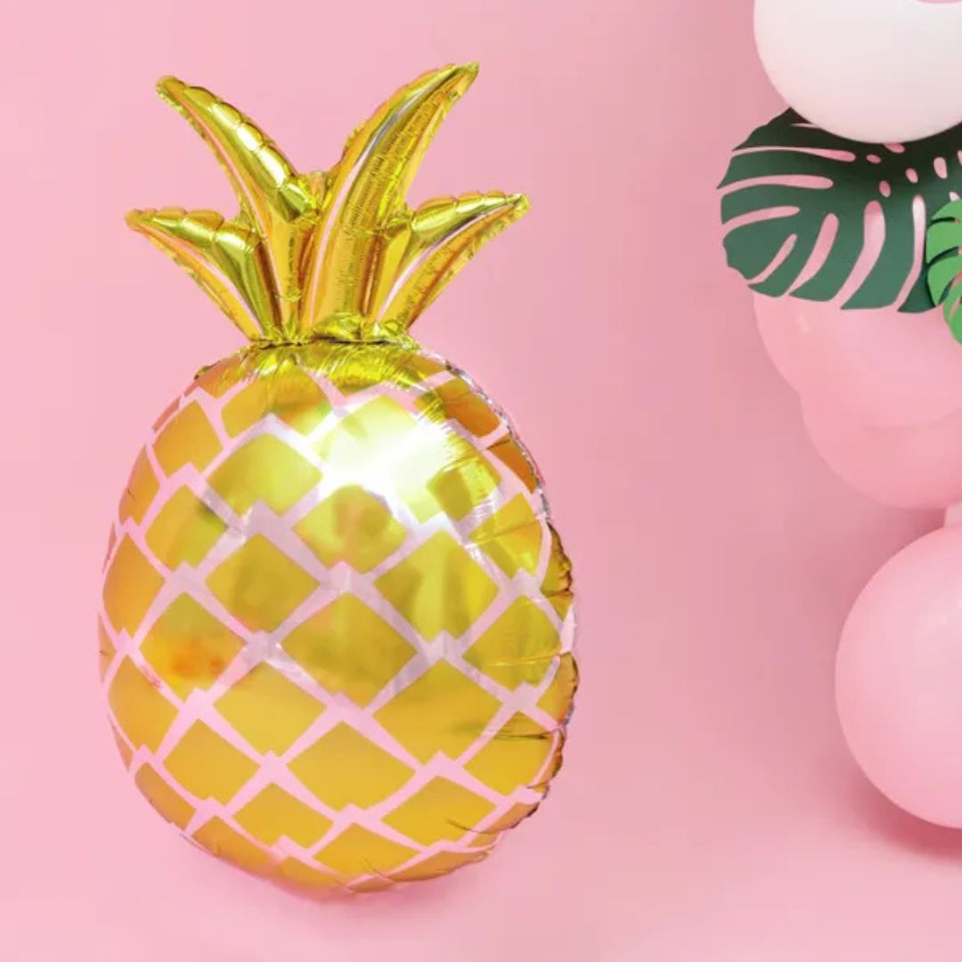 Golden Pineapple Aluminum Balloon 38x63cm – Suitable for Air or Helium