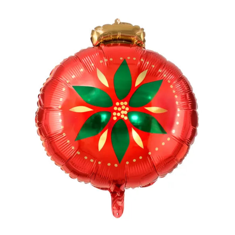 Globo de aluminio mate en forma de Bola de Navidad roja de 45 cm.