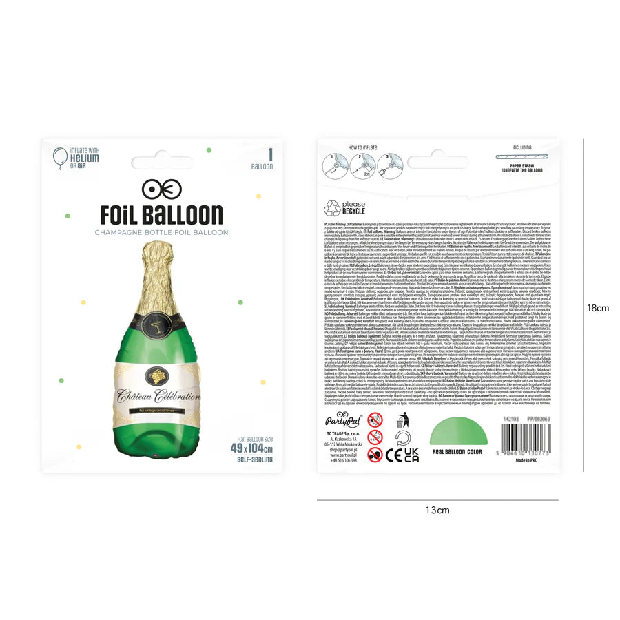 Champagne Chateau Aluminum Balloon 49x104 cm