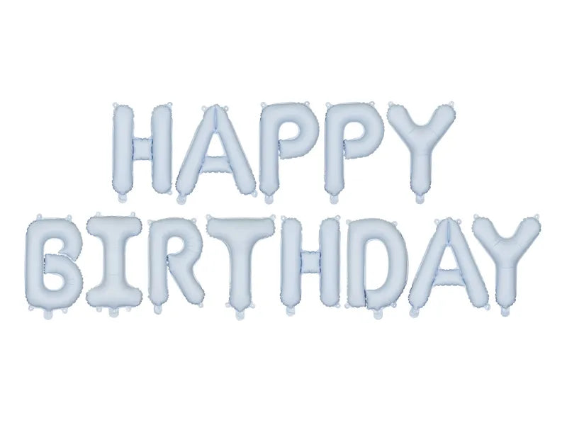 "Happy Birthday" Aluminum Balloon 340x35cm - Various Colors