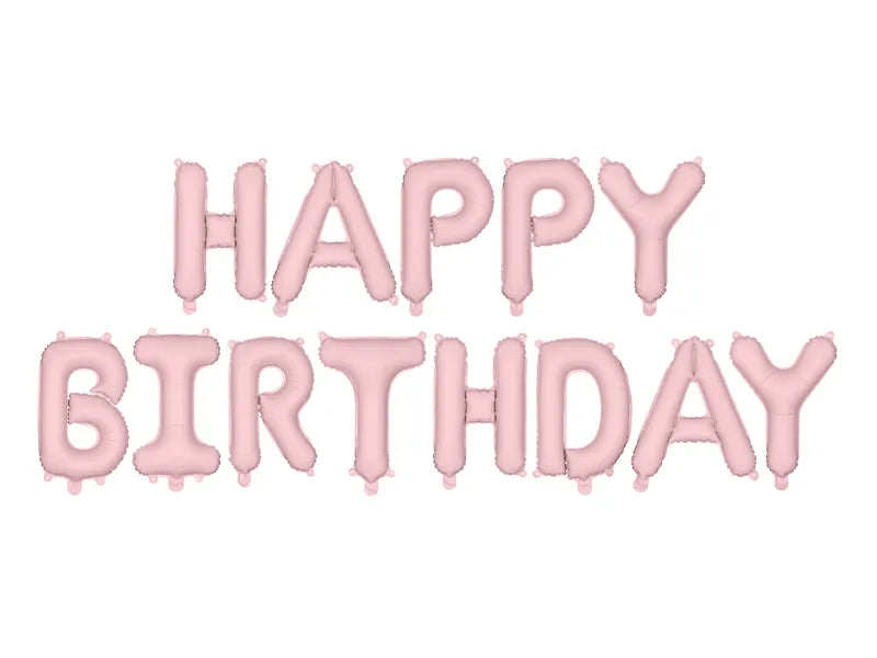 "Happy Birthday" Aluminum Balloon 340x35cm - Various Colors