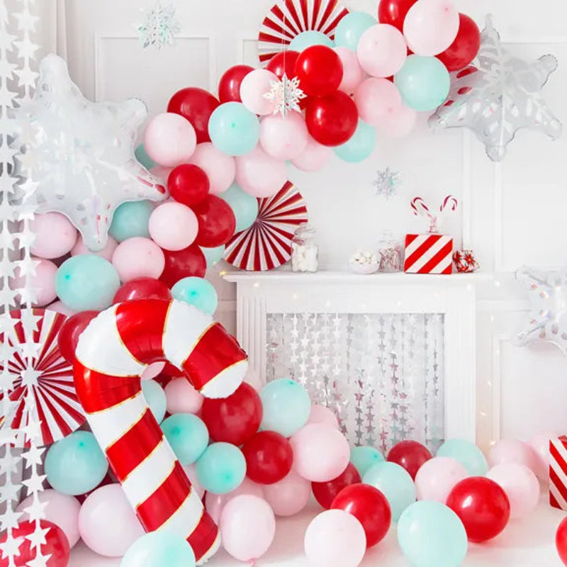Decoración de Navidad con globo de foil de bastón de caramelo de 50x82 cm.