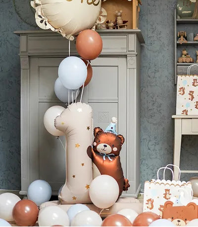 Globo Número 1 con Osito (81x72 cm) – Primer Cumpleaños