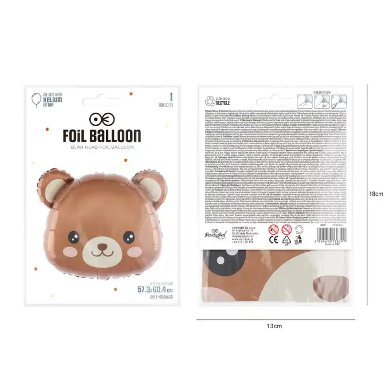 Globo Foil Oso 57x60 cm – Apto Aire o Helio - Narosa Sweet Party Barcelona
