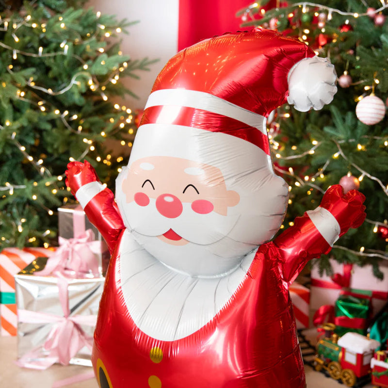 Globo navideño de 70x147 cm con diseño de Papá Noel