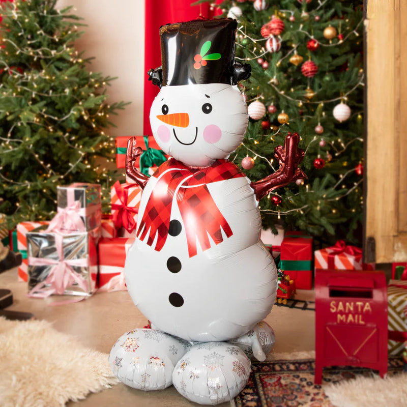 Detalle de los dos elementos del globo de Navidad (Muñeco de Nieve y Patín) para unir.