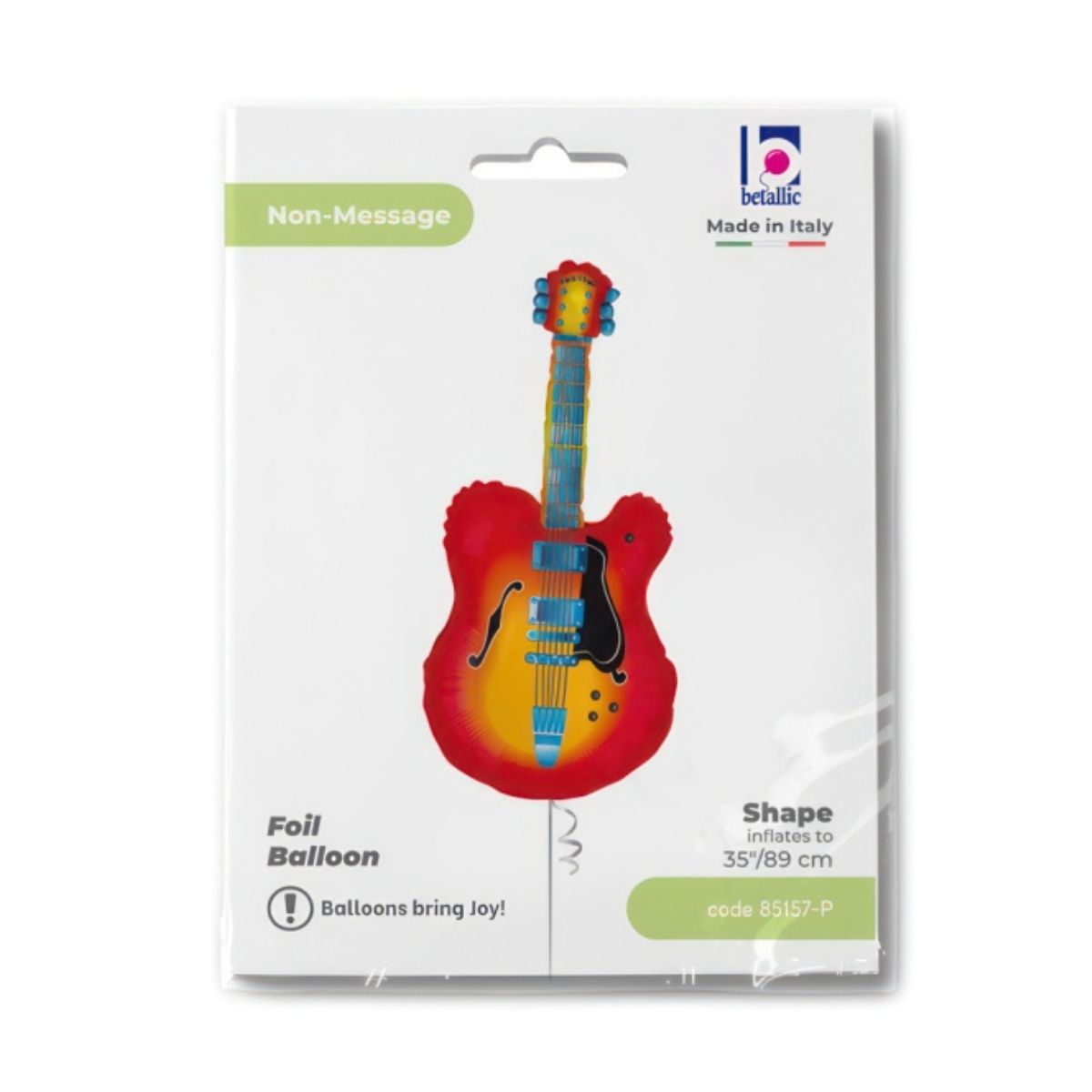 Globo Foil Guitarra Eléctrica Roja 89 cm – Apto para Aire o Helio