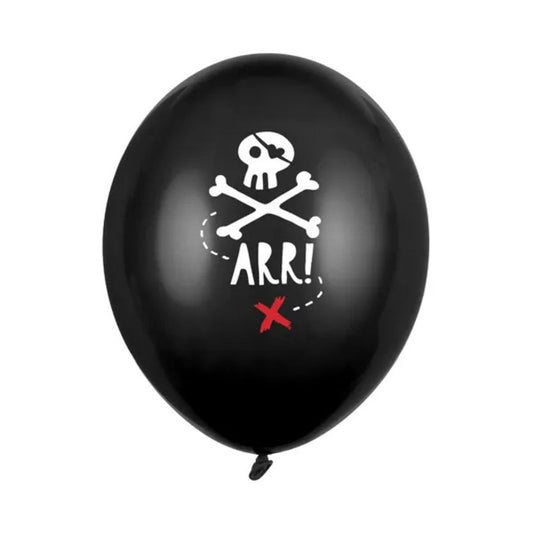 Globos Biodegradables Fiesta Pirata Negro Pastel 30 cm - Pack de 6