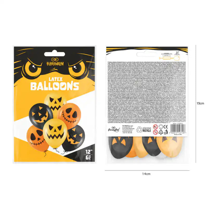 Globos Halloween Mix 12" – 6 uds. Látex Biodegradable - Narosa Sweet Party Barcelona