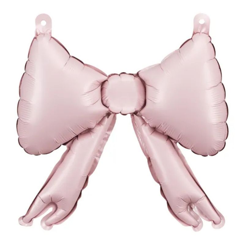 Pack de globos foil moños rosa empolvado inflados