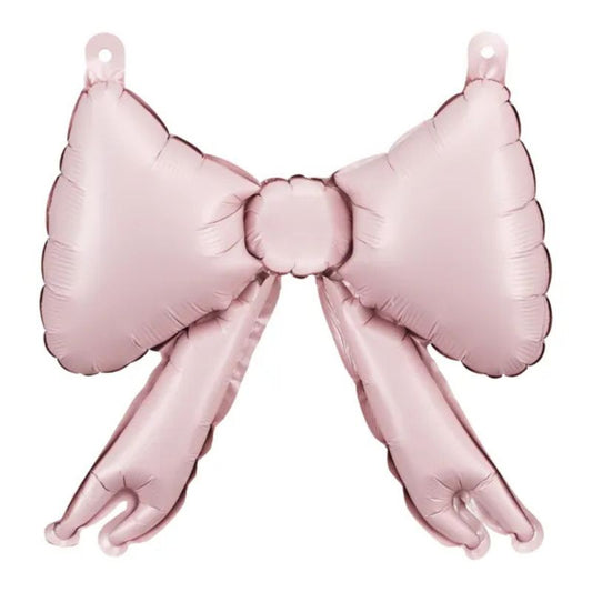 Pack de globos foil moños rosa empolvado inflados