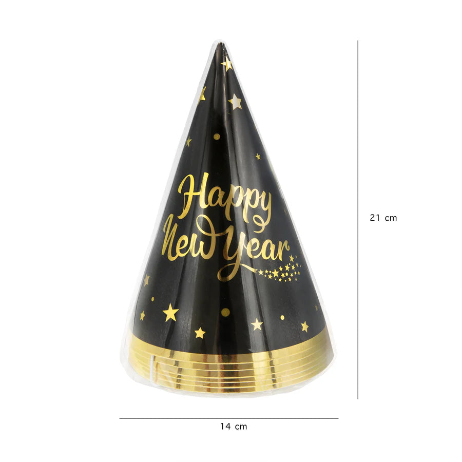 Happy New Year Party Hats - 6 Pieces