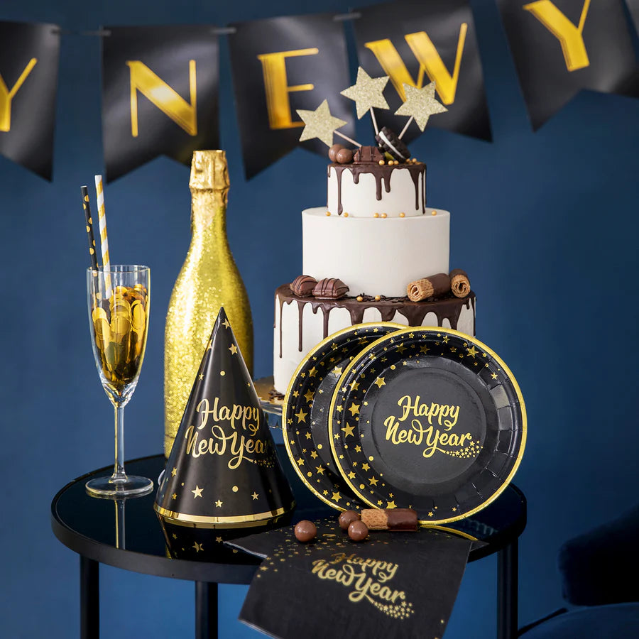 Happy New Year Party Hats - 6 Pieces