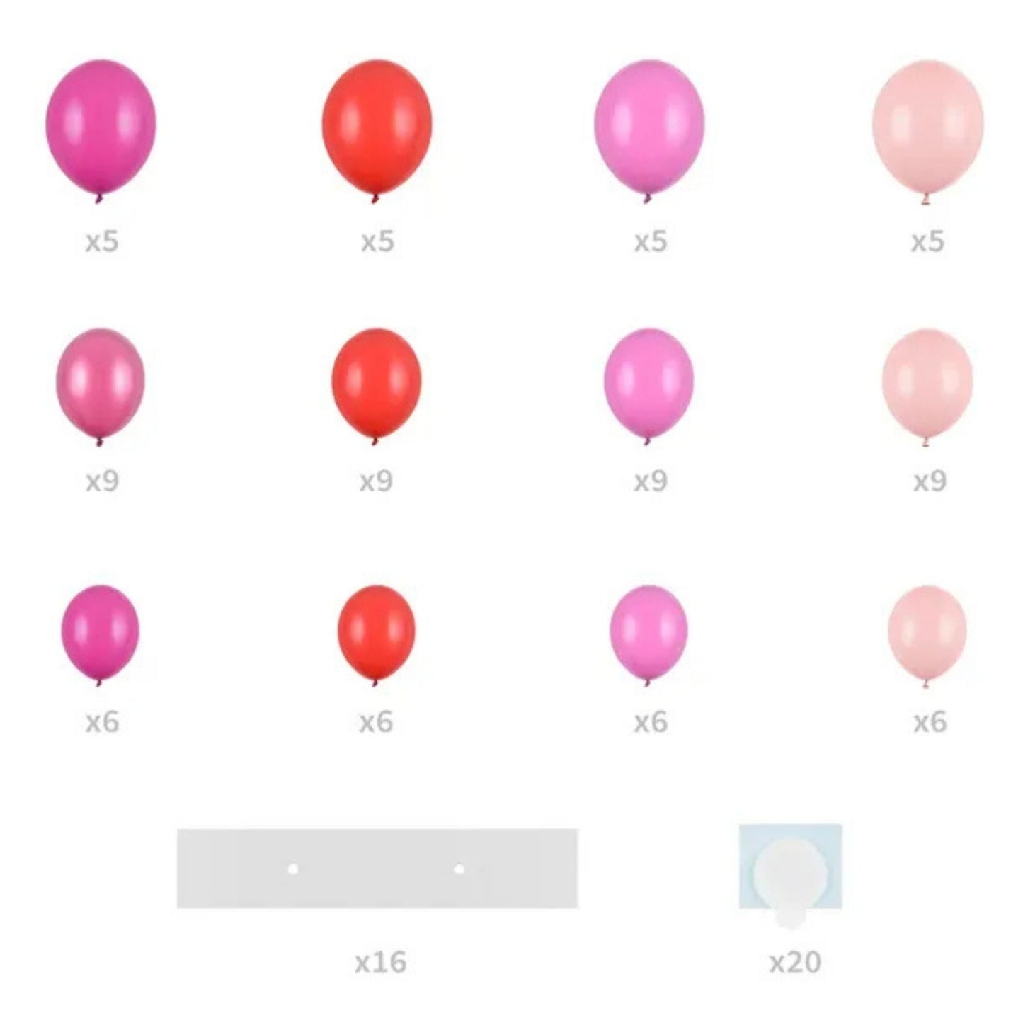 Guirnalda de Globos Arco Corazón "Hazlo tu mismo". Color Rojo o Rosa