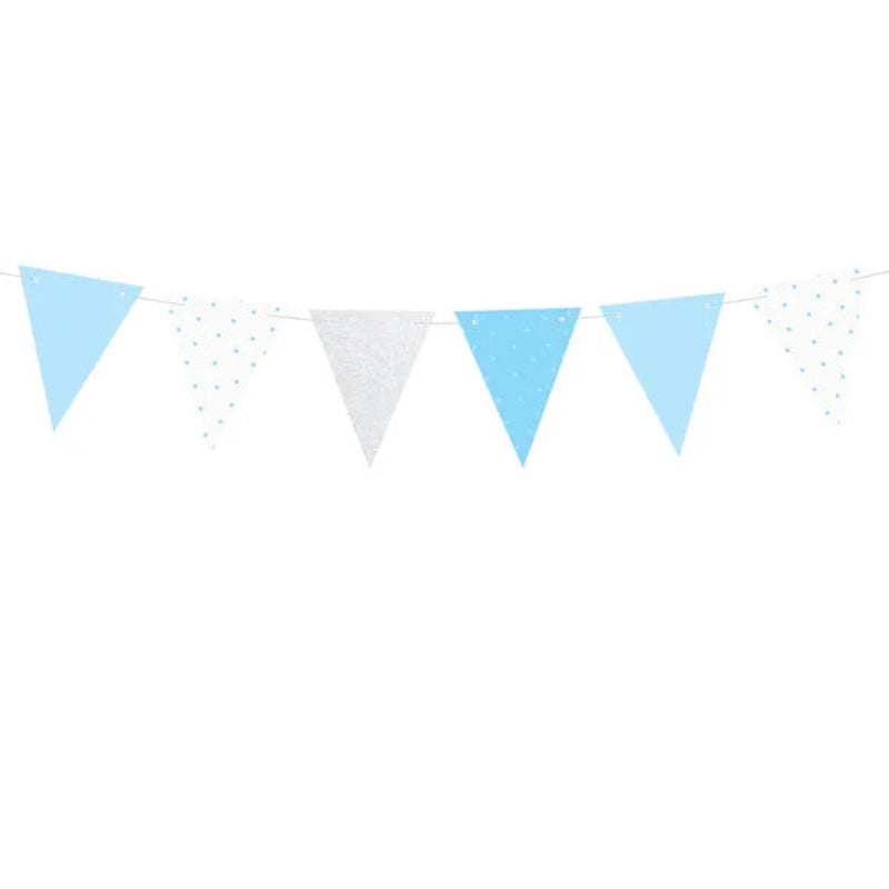 Guirnalda 1st Birthday azul con banderines 1,3 m