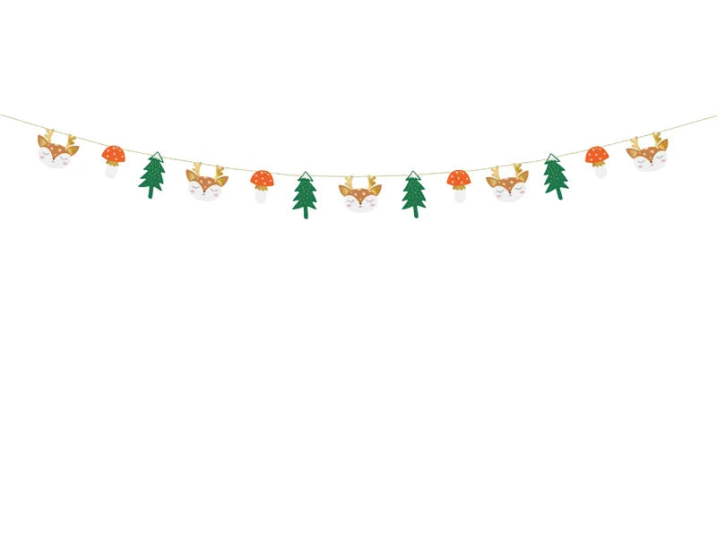 Guirnalda de Papel Bosque y Renos