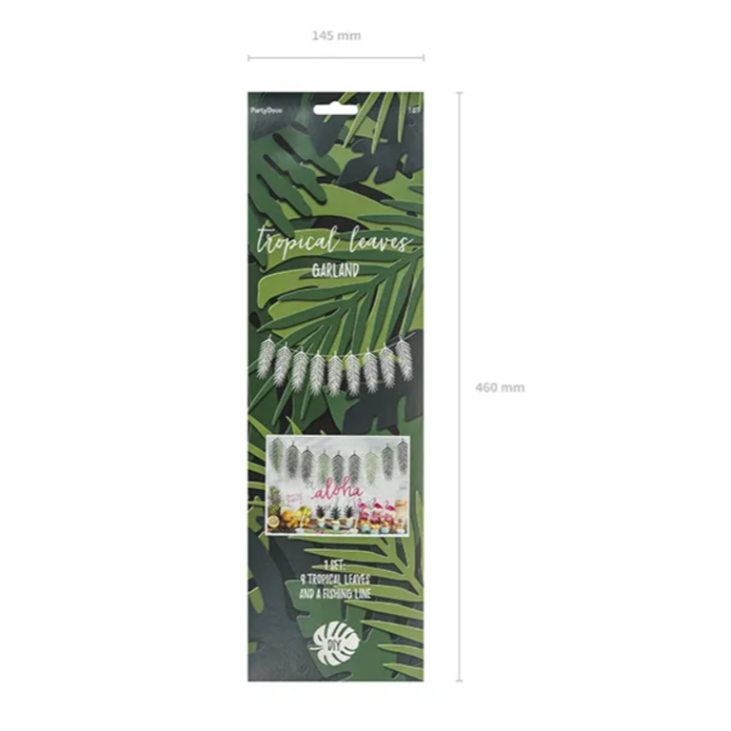 Pack DIY guirnalda Aloha con 9 hojas y sedal