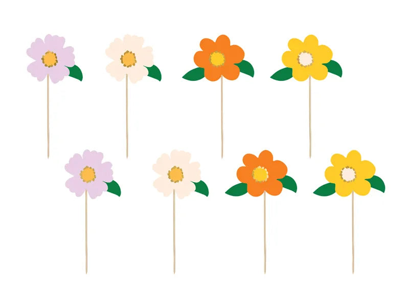 Flower Cake Toppers, Mix of Colors
