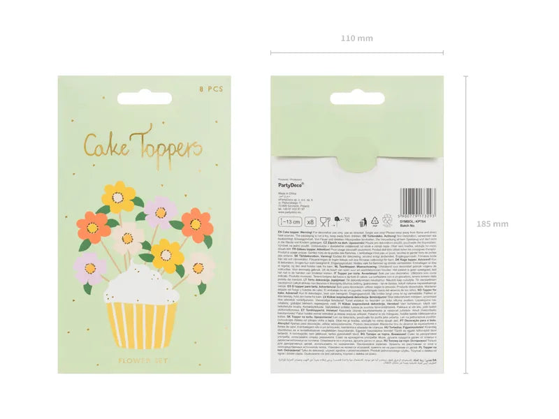 Flower Cake Toppers, Mix of Colors