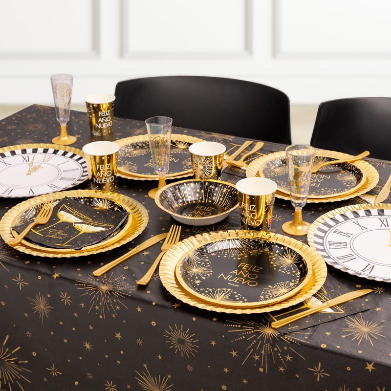 Mantel desechable impermeable Fin de Año 1.40×2.20 m