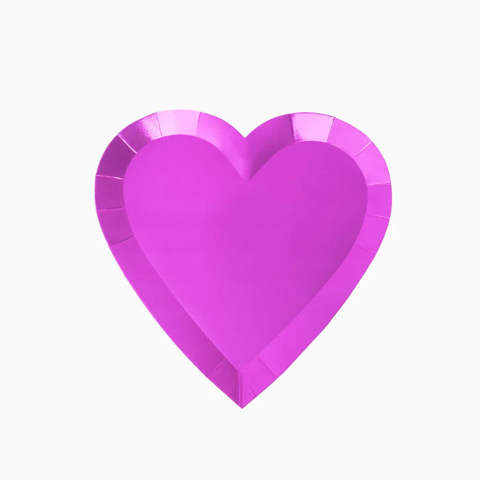 Metallic Cardboard Heart Plate - Pack of 6 Units