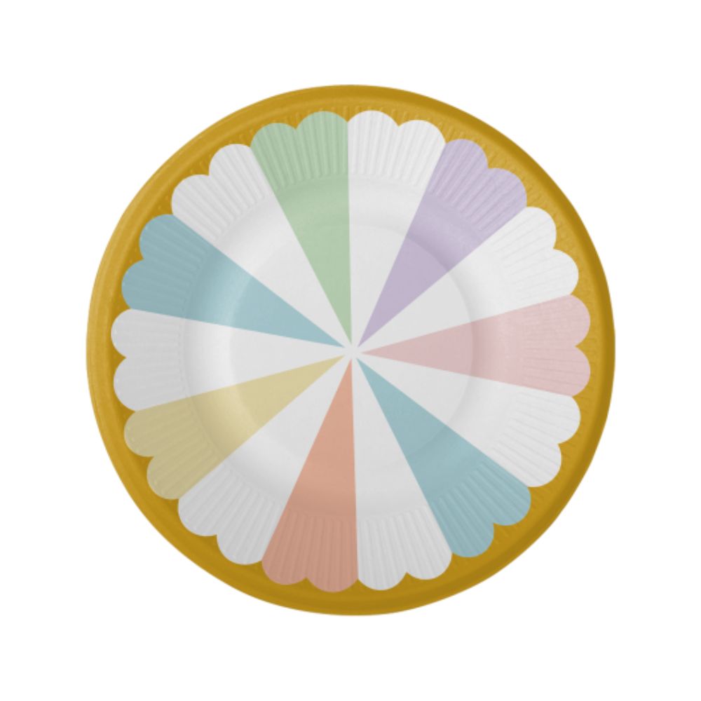 Platos de Papel Pastel 18 cm - Pack de 8